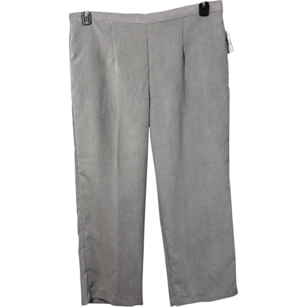 Alfred Dunner‎ Pants Gray Corduroy Straight Leg Comfort Waist in Size 18W  NWT